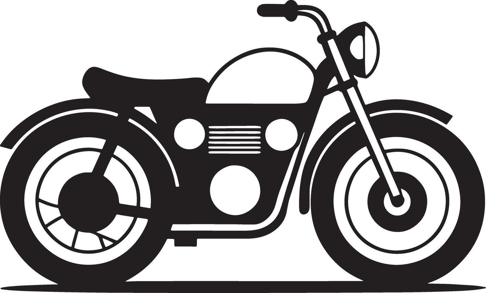 illustration of a retro motorcycle silhouette black and white vector