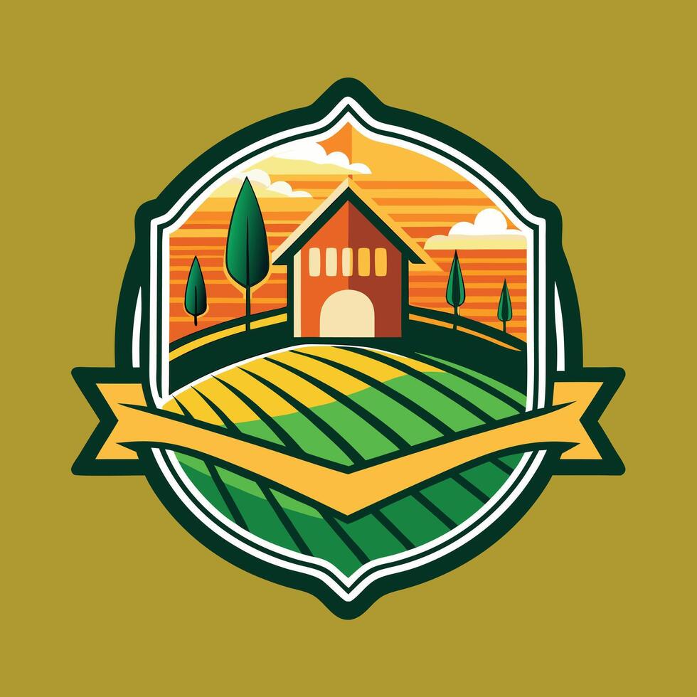 Farming Logo Illustration on solid background vector
