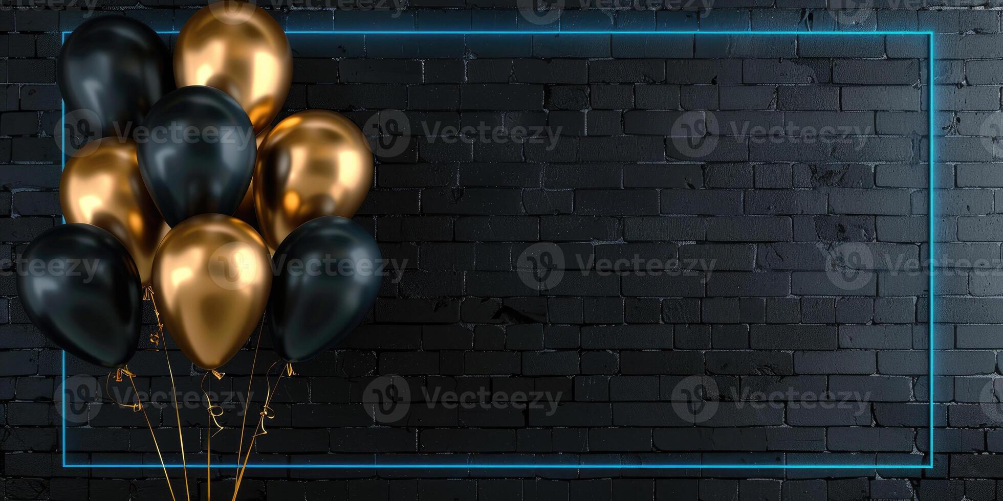 Balloons with Neon Frame photo