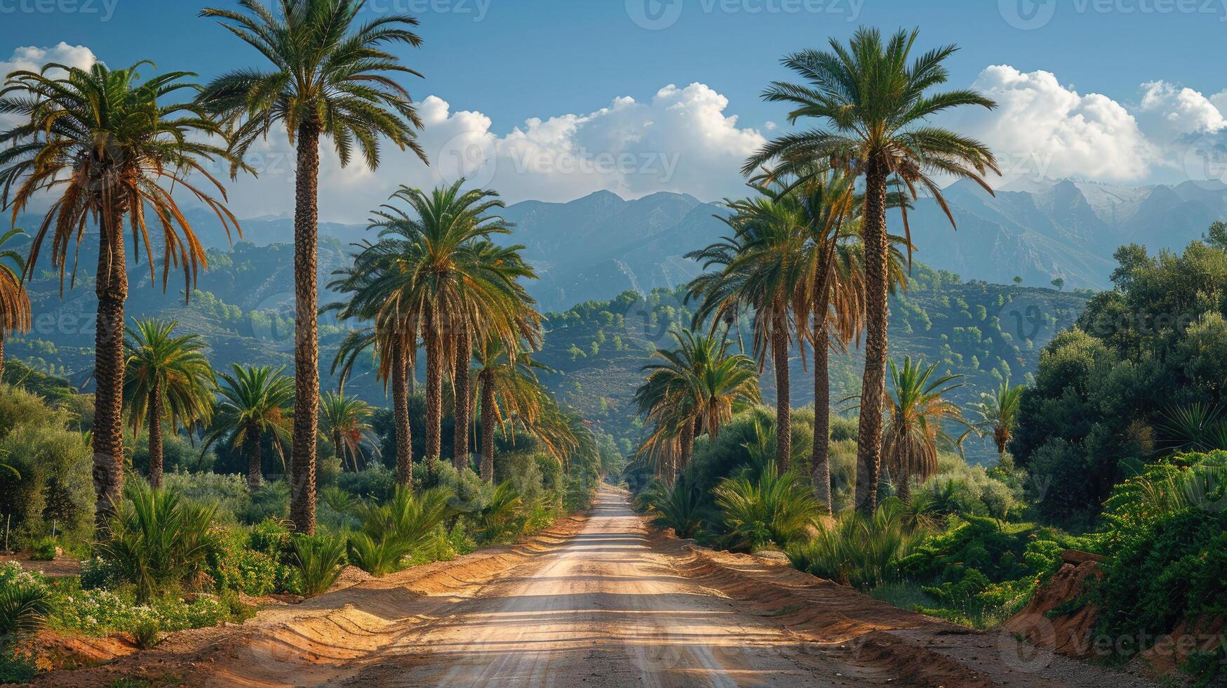 Road with Palm Trees photo