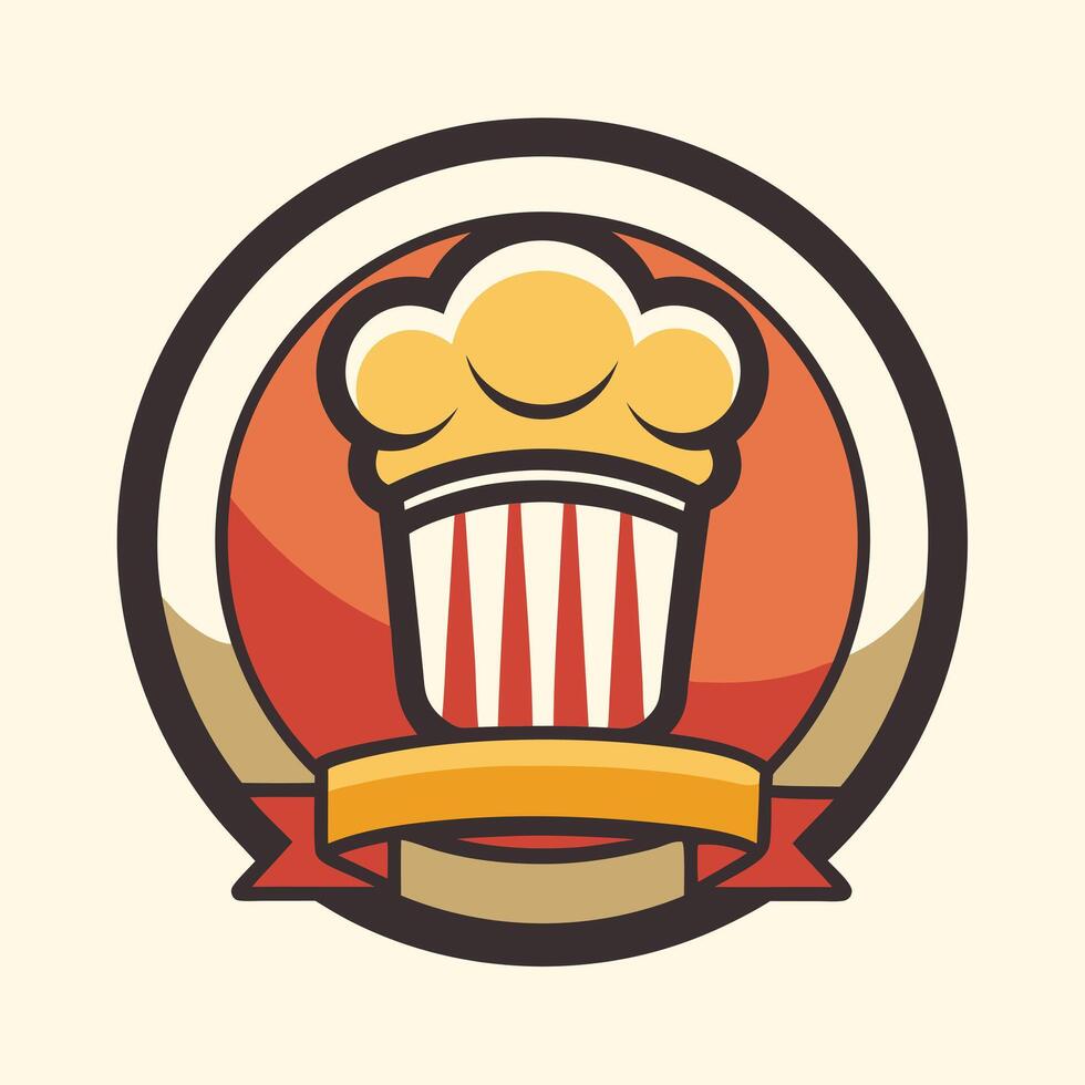 illustration of a cooking logo in solid background vector