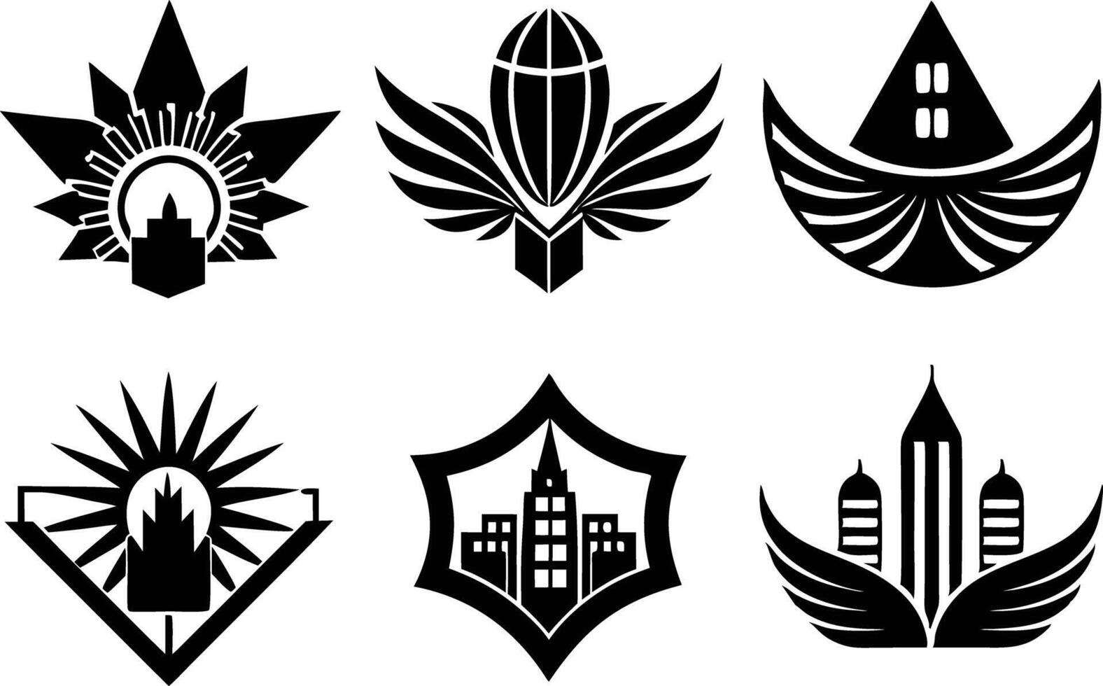 set off minimal corporate logo illustration black and white vector