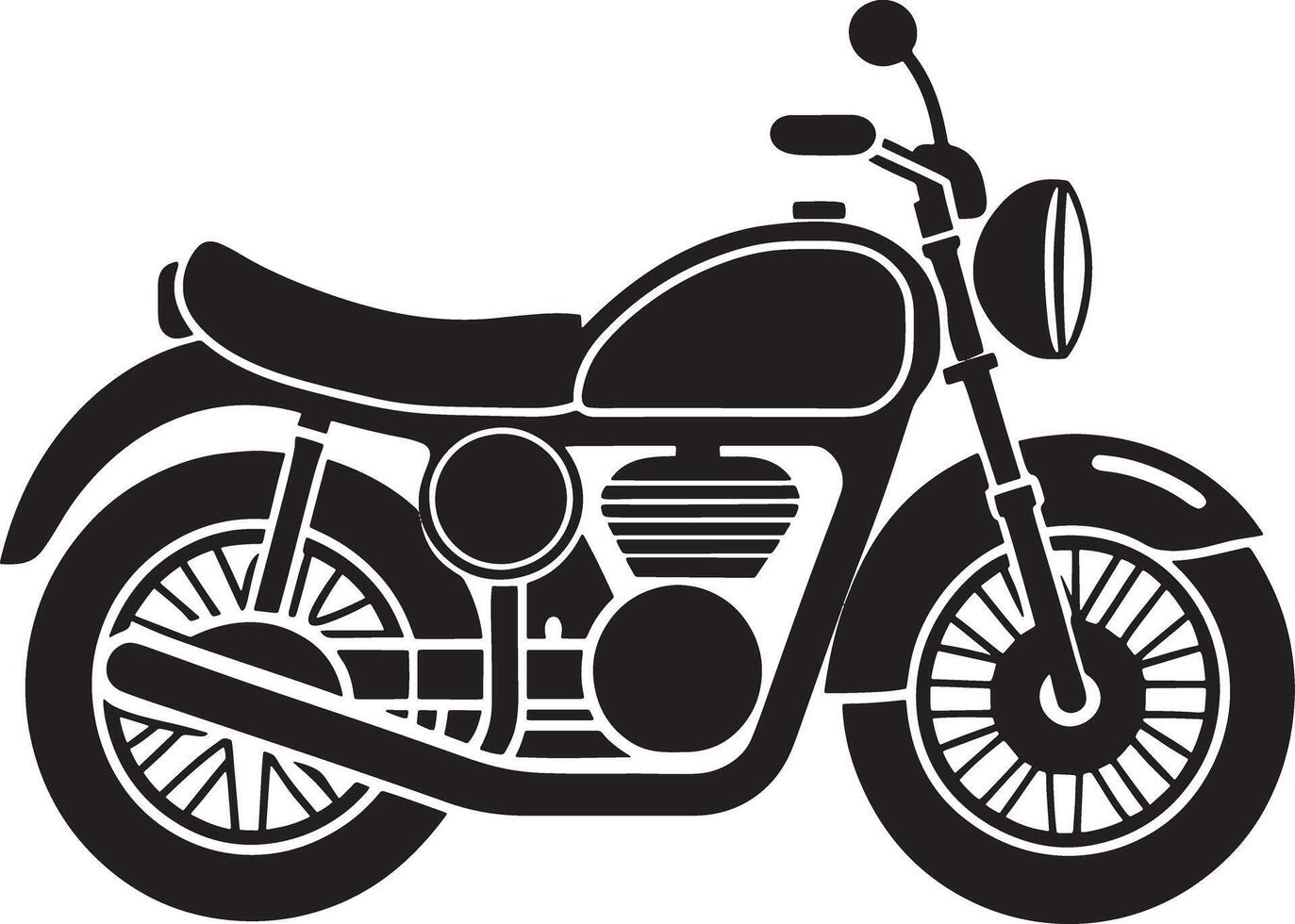 illustration of a retro motorcycle silhouette black and white vector