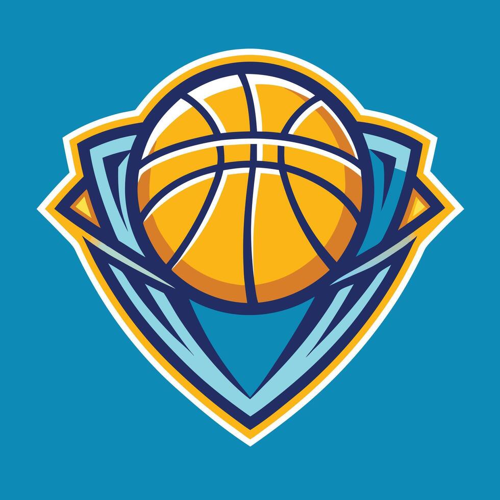 basketball team logo design illustration on solid background vector