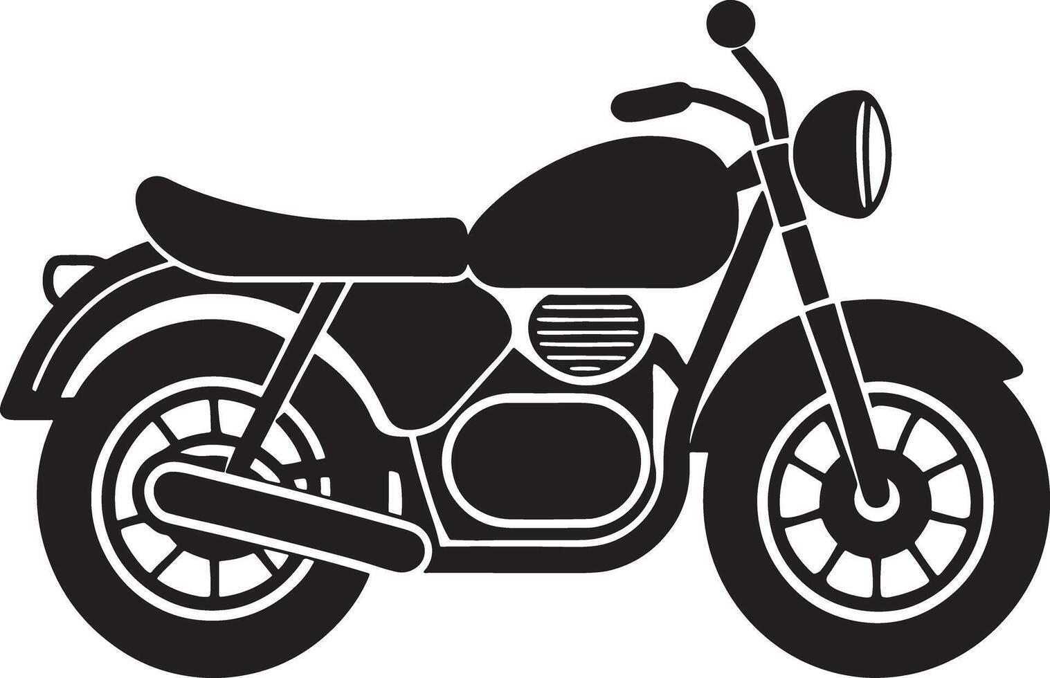 illustration of a retro motorcycle silhouette black and white vector