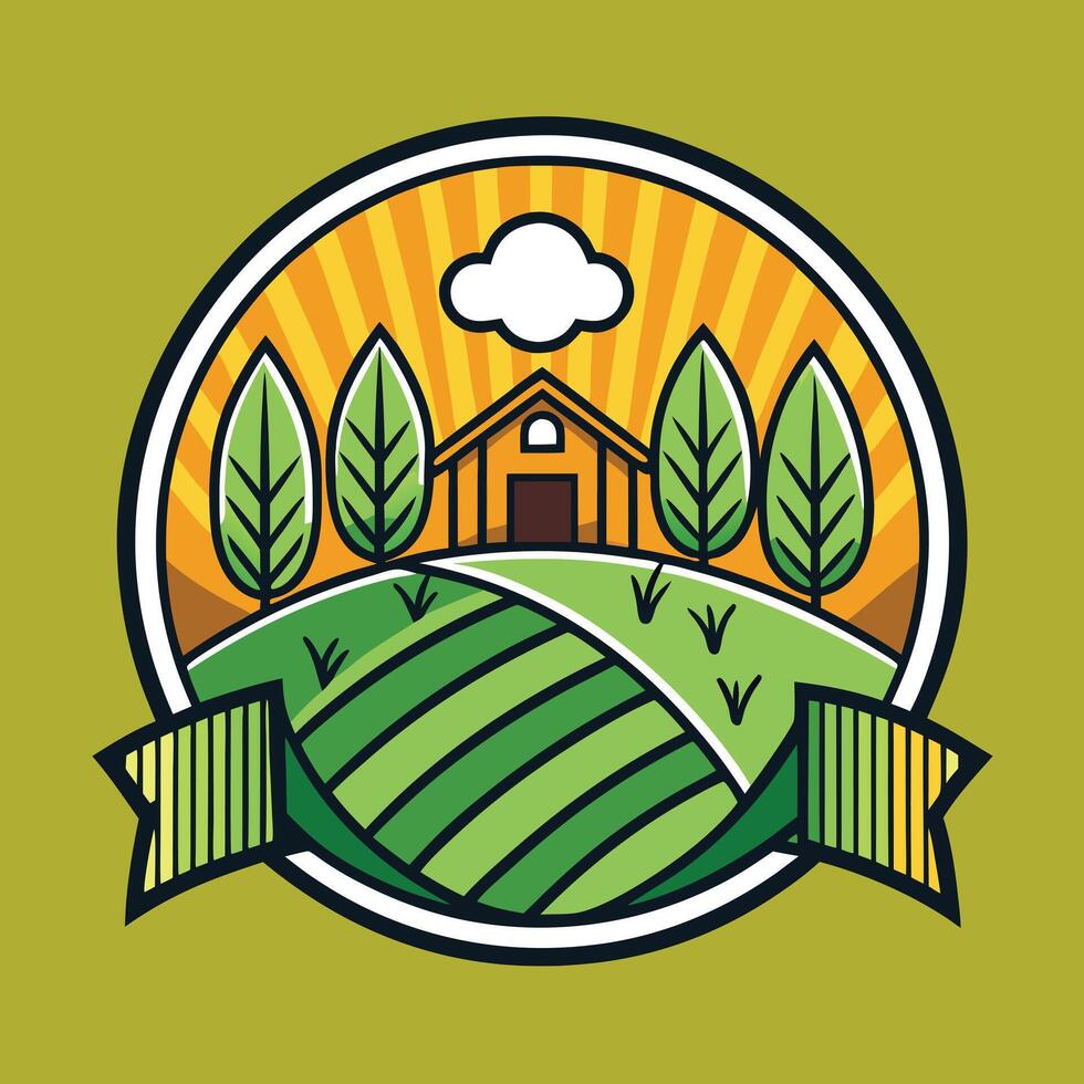 Farming logo illustration design on solid background vector