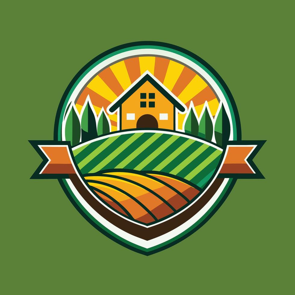 Farming Logo Illustration on solid background vector