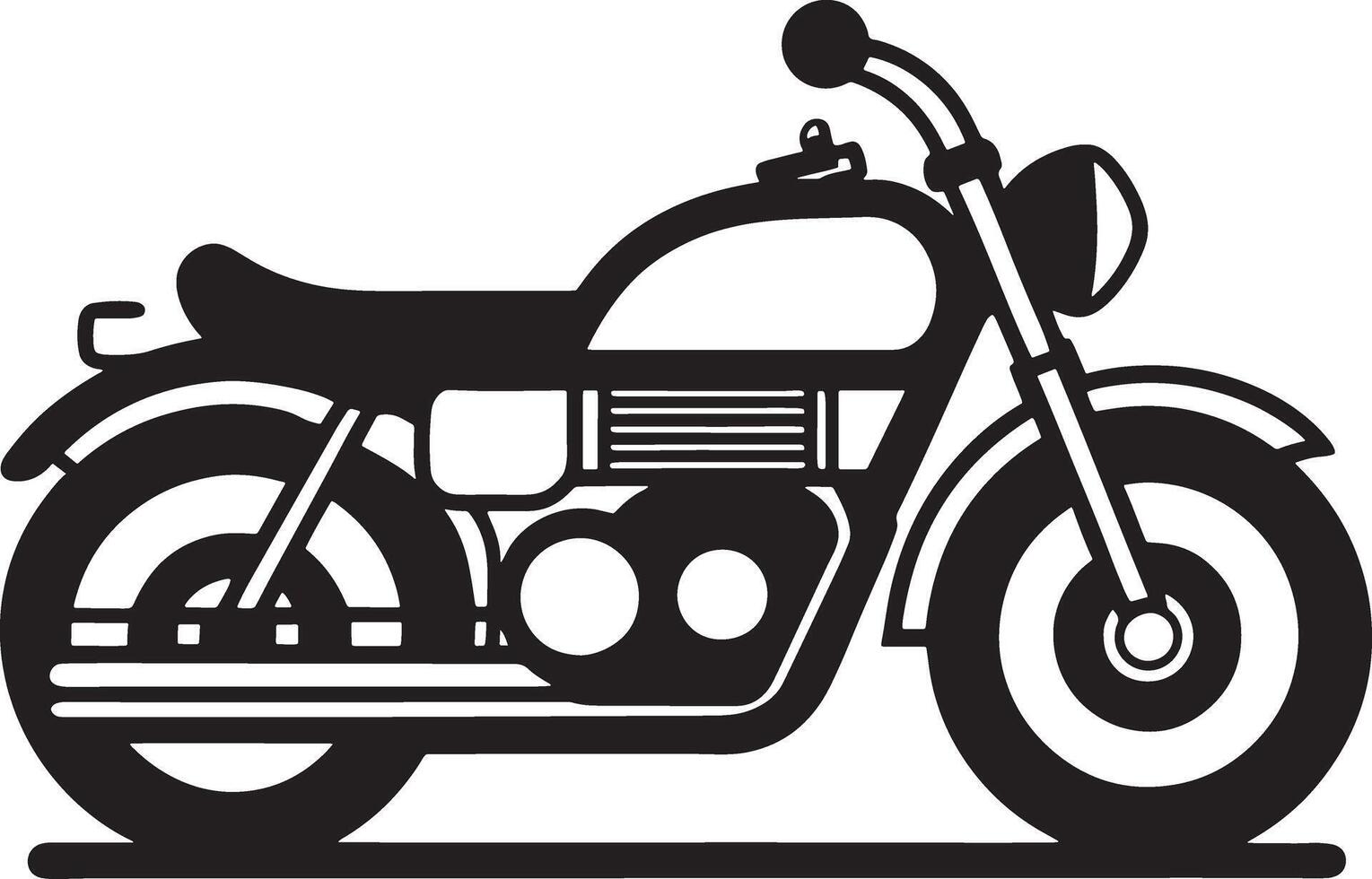 illustration of a retro motorcycle silhouette black and white vector
