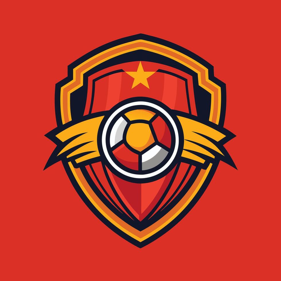 football team logo design illustration on solid background vector
