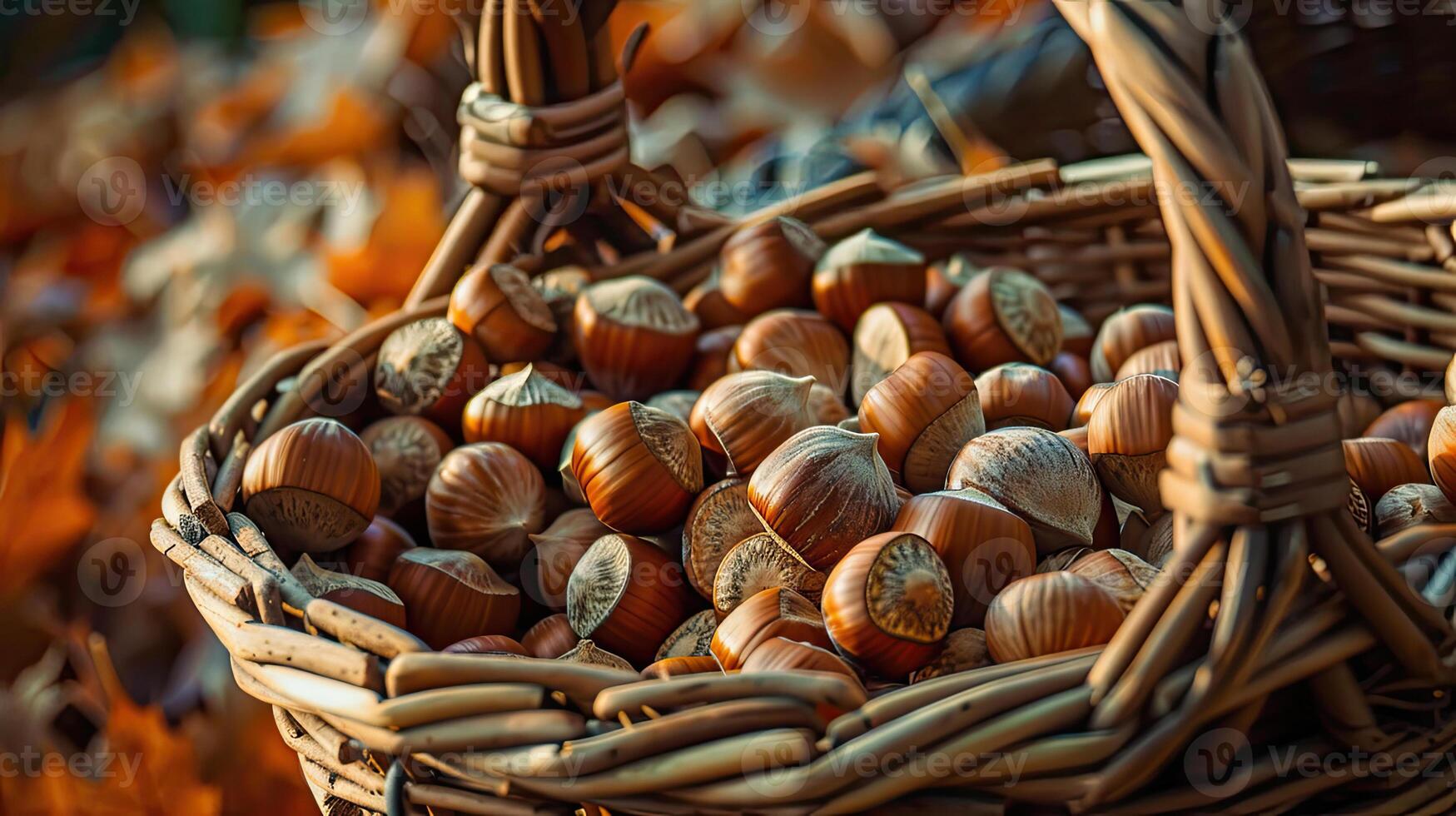 Basket with Hazelnuts photo