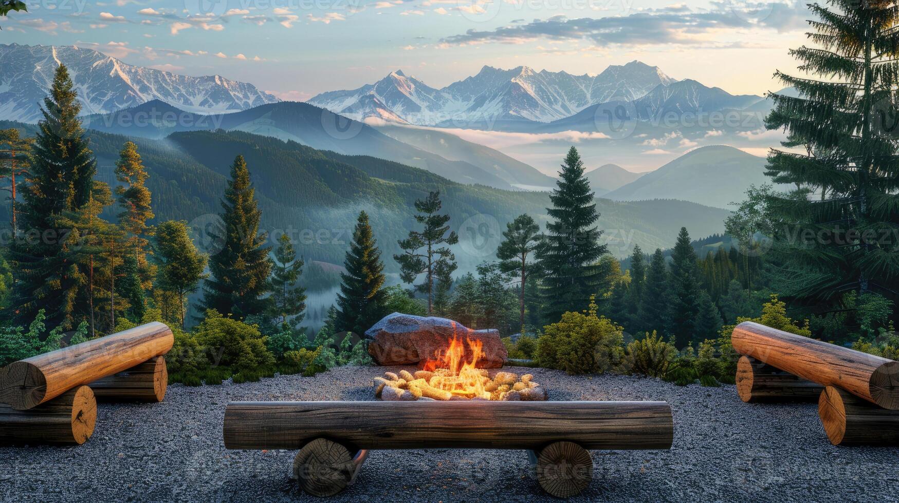 Campfire in the Mountains photo
