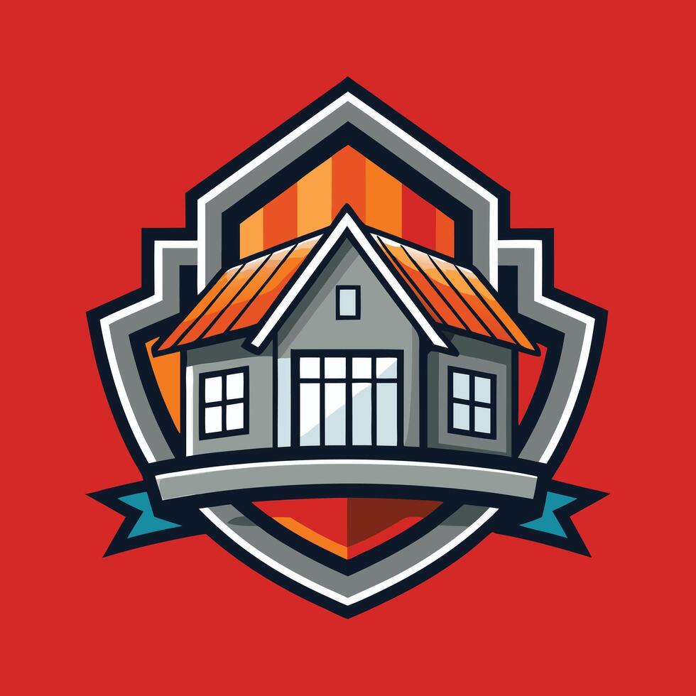 real estate logo illustration on solid background vector
