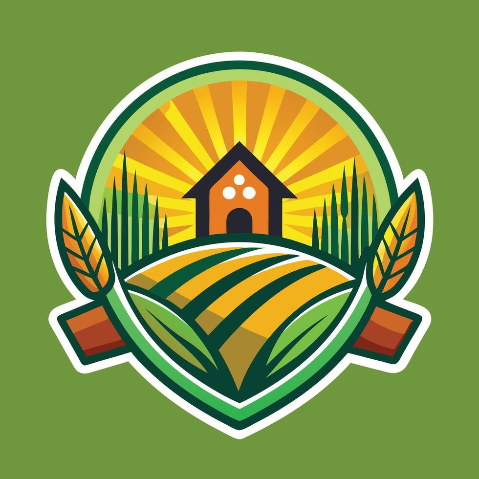 Farming Logo Illustration on solid background vector