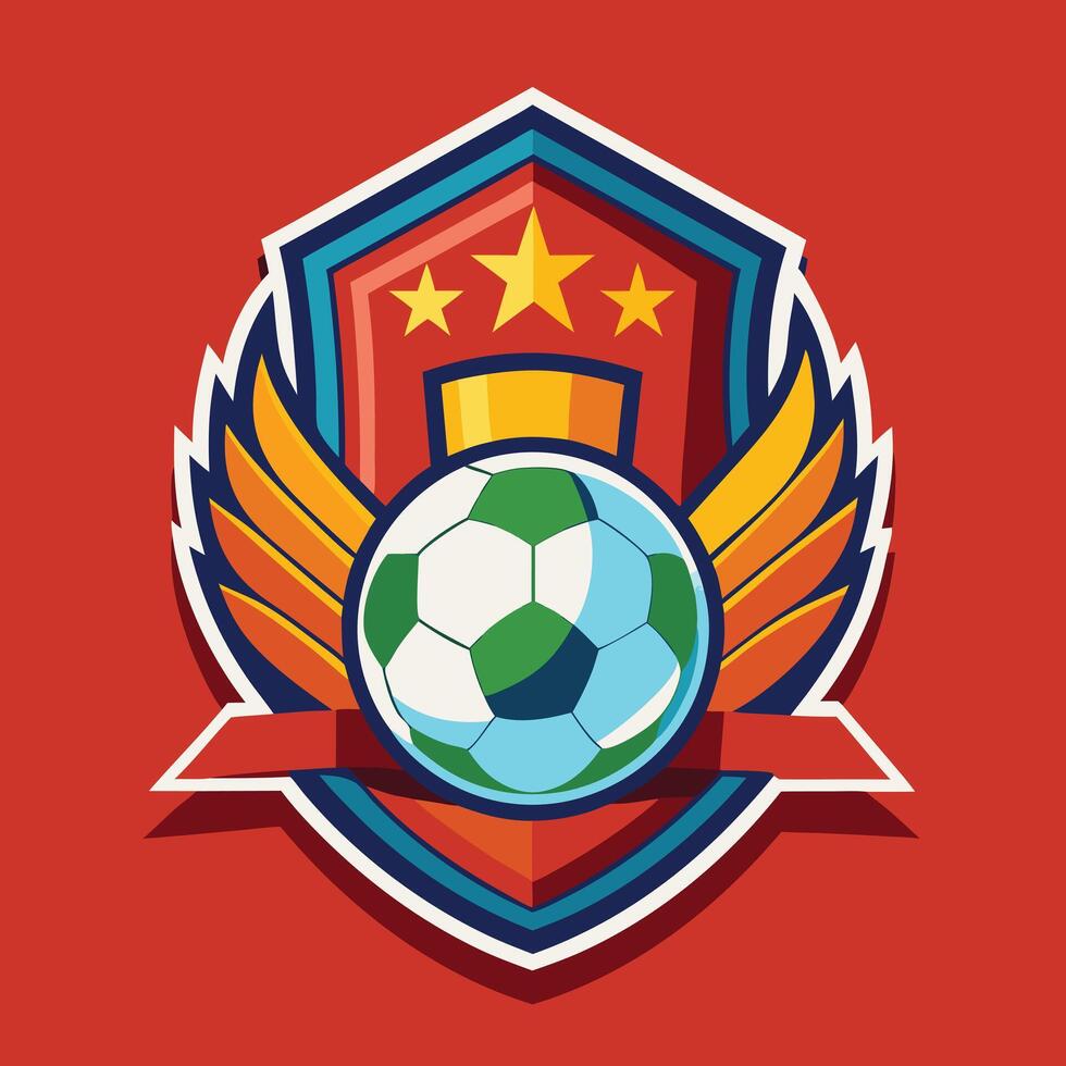 football team logo design illustration on solid background vector