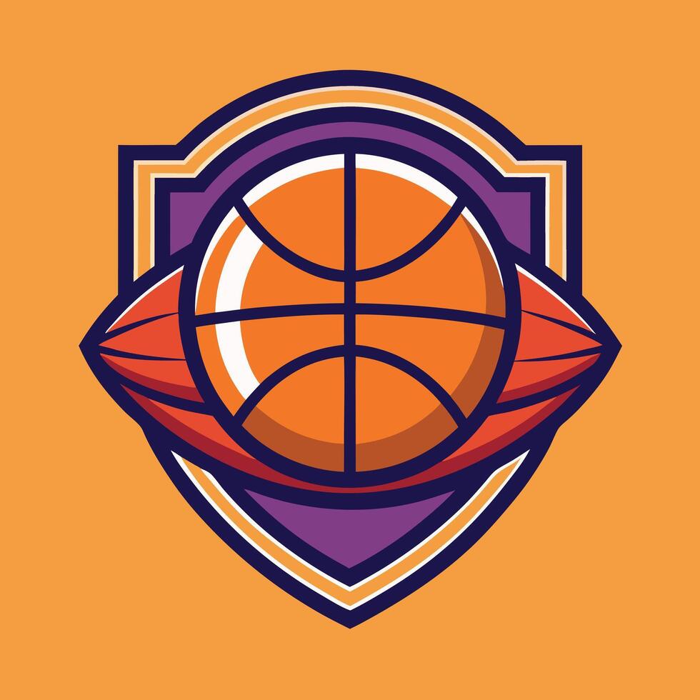 basketball team logo design illustration on solid background vector