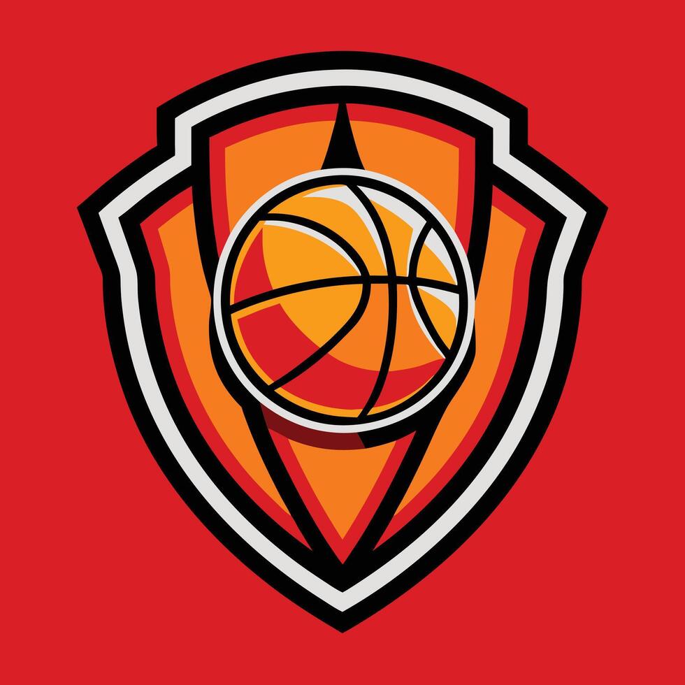 basketball team logo design illustration on solid background vector