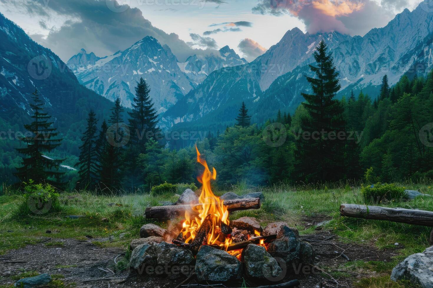 Fire Pit in Mountains photo