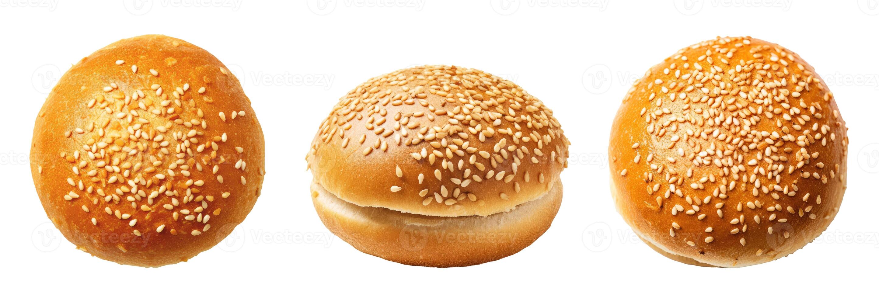 Buns with Sesame, Isolated on White photo