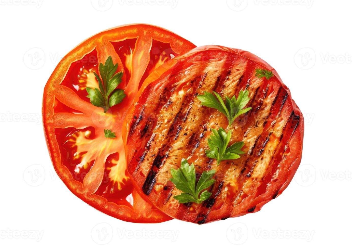 Grilled Tomato, Isolated on White photo