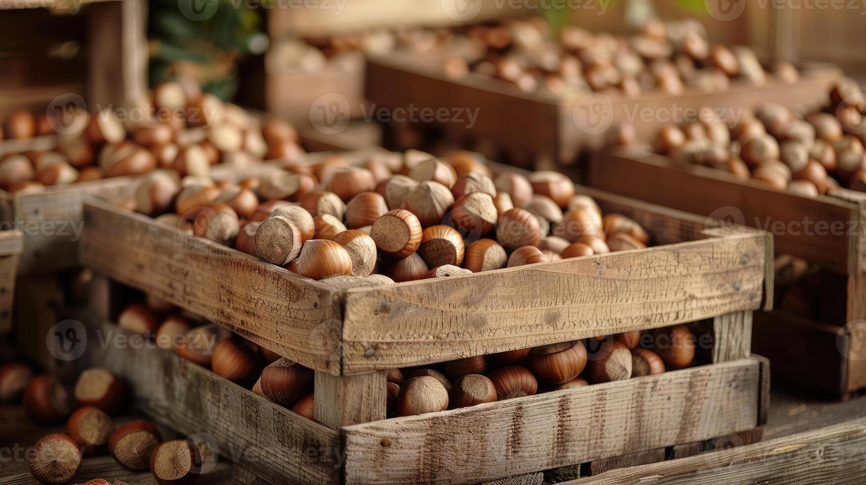 Crates with Hazelnuts photo