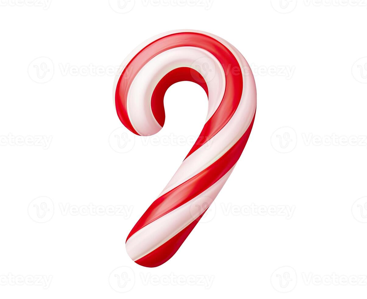 Candy Cane, Isolated on White photo