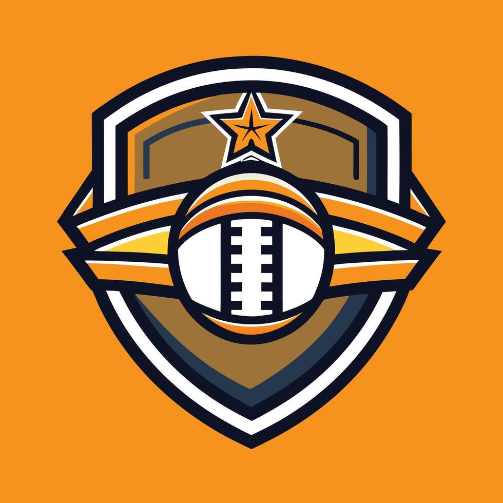 football team logo design illustration on solid background vector