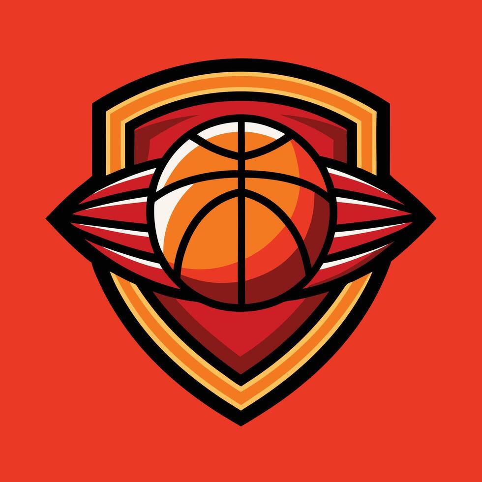 basketball team logo design illustration on solid background vector