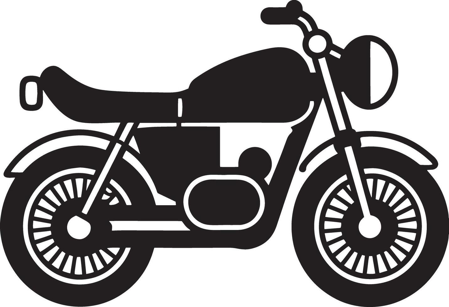 illustration of a retro motorcycle silhouette black and white vector