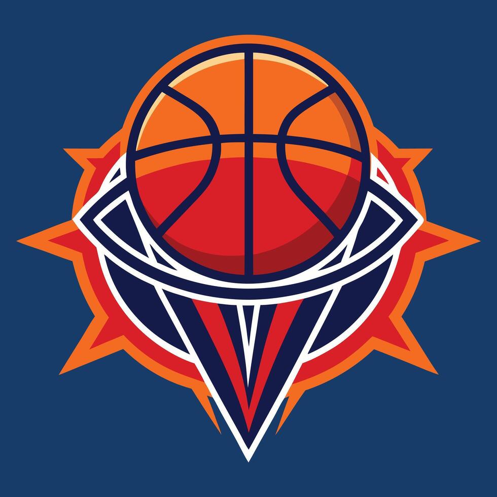 basketball team logo design illustration on solid background vector