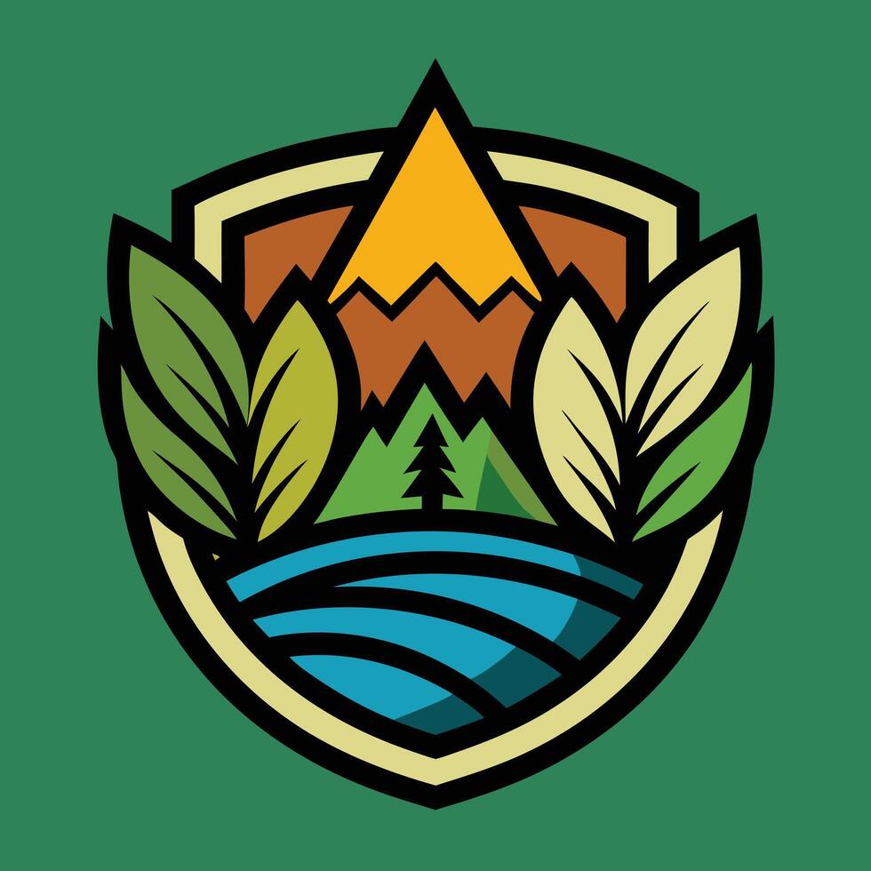 environment logo illustration on solid background vector