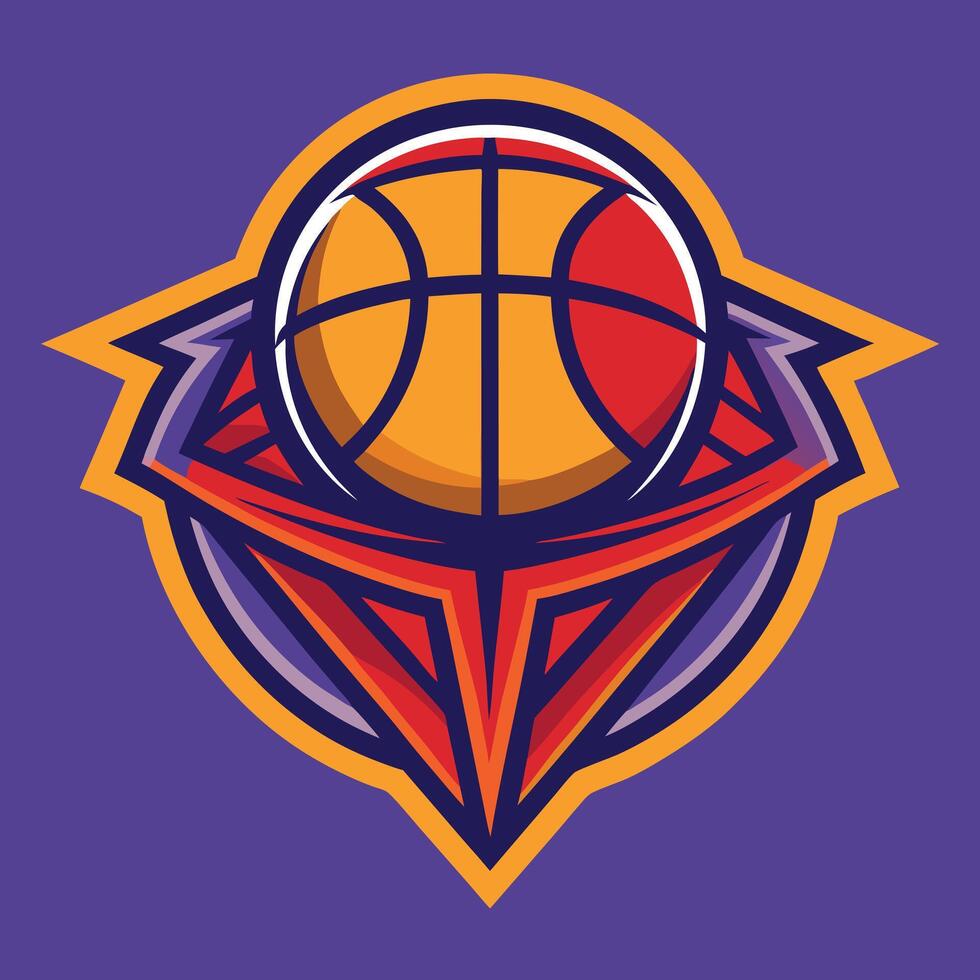 basketball team logo design illustration on solid background vector
