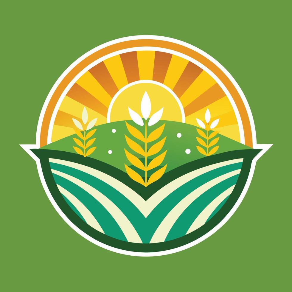 Farming Logo Illustration on solid background vector