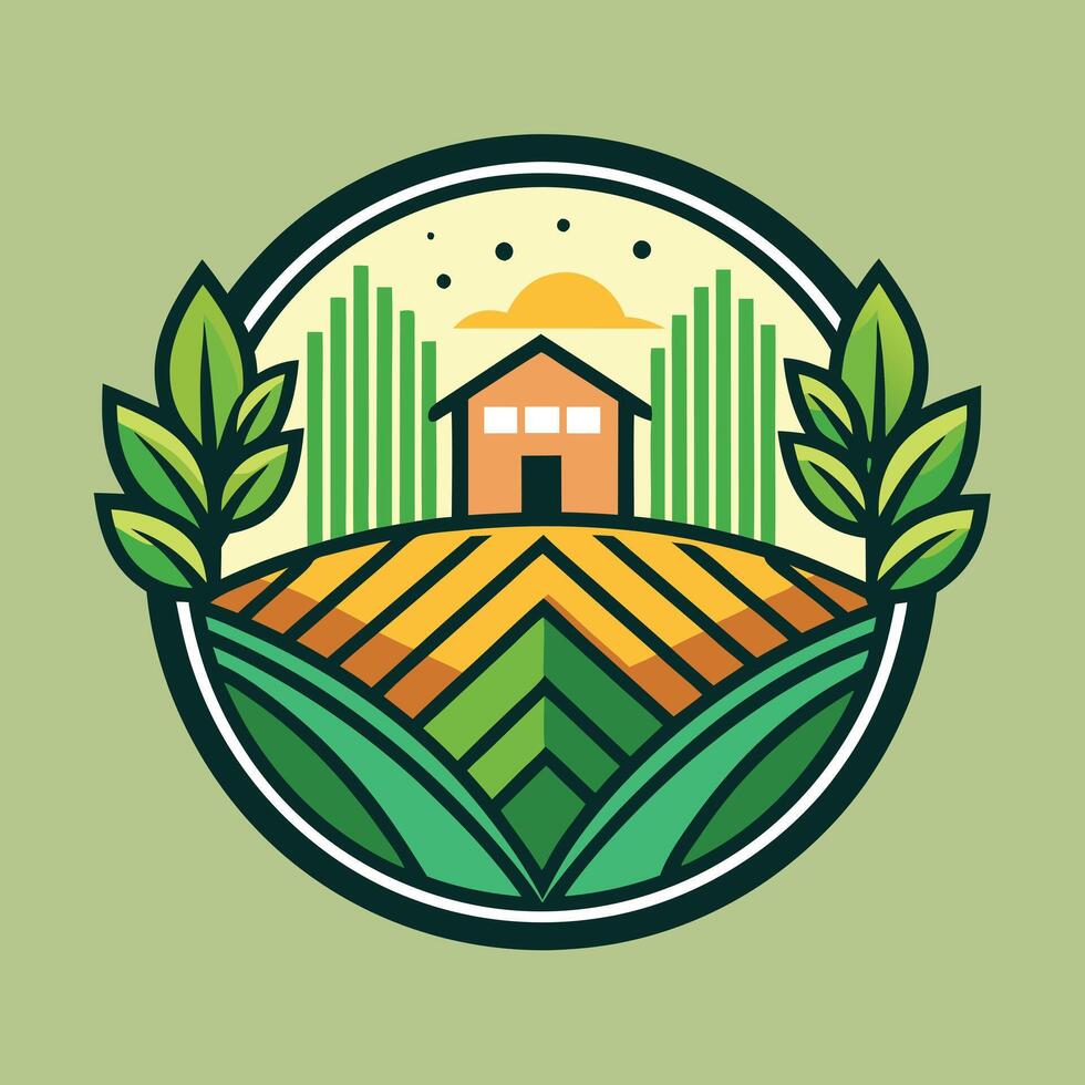 Farming logo illustration design on solid background vector