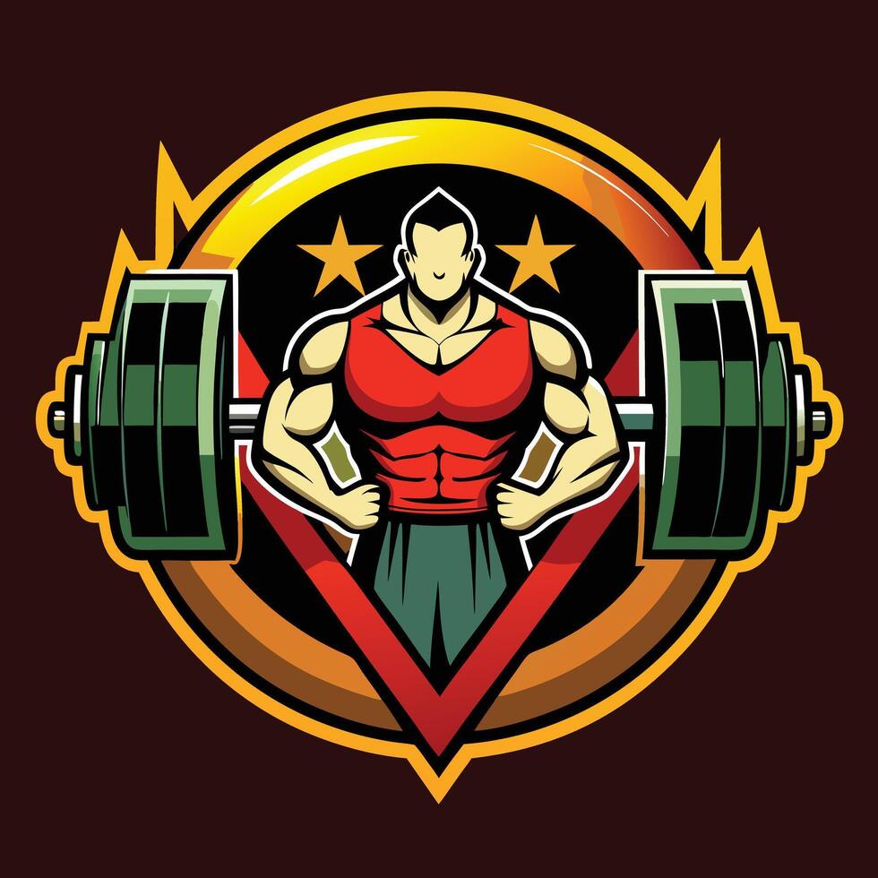 Fitness Logo illustration on solid background vector