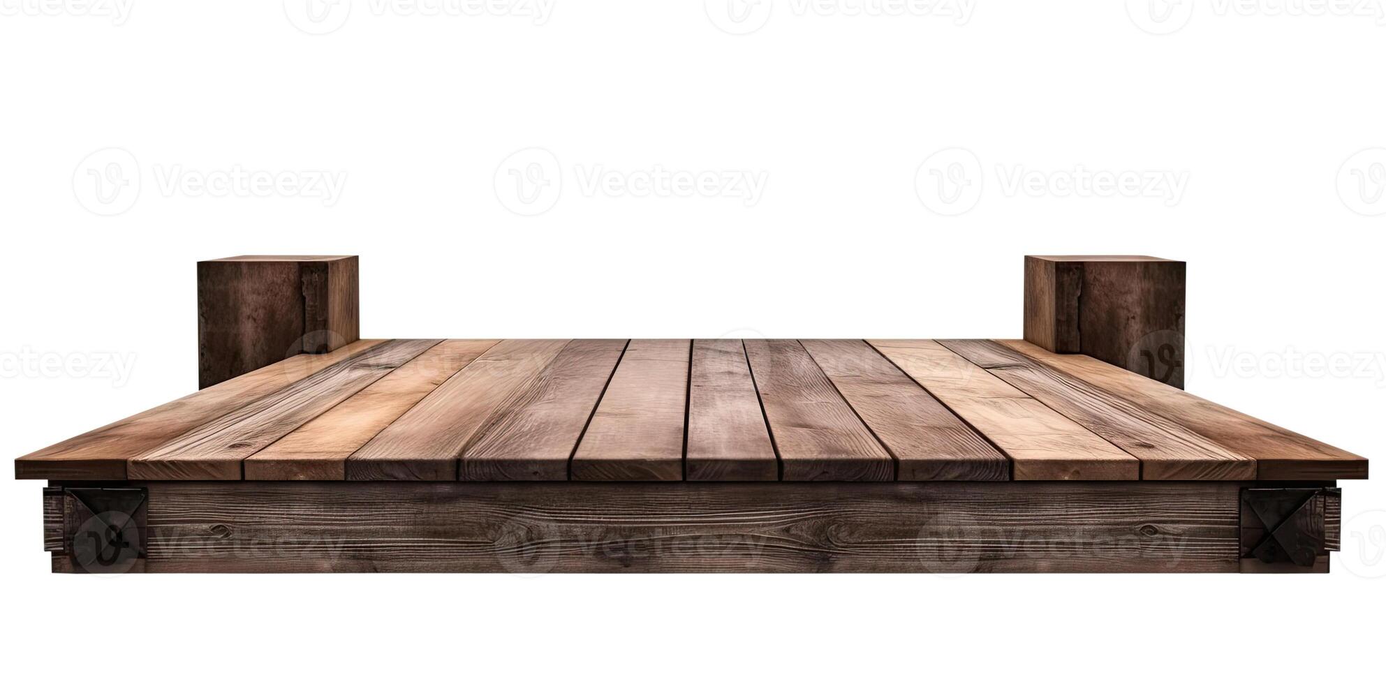 Wooden Stage, Isolated on White photo