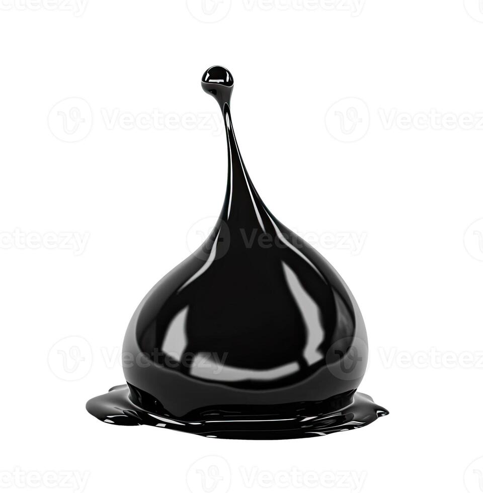 Black Oil Drop, Isolated on White photo