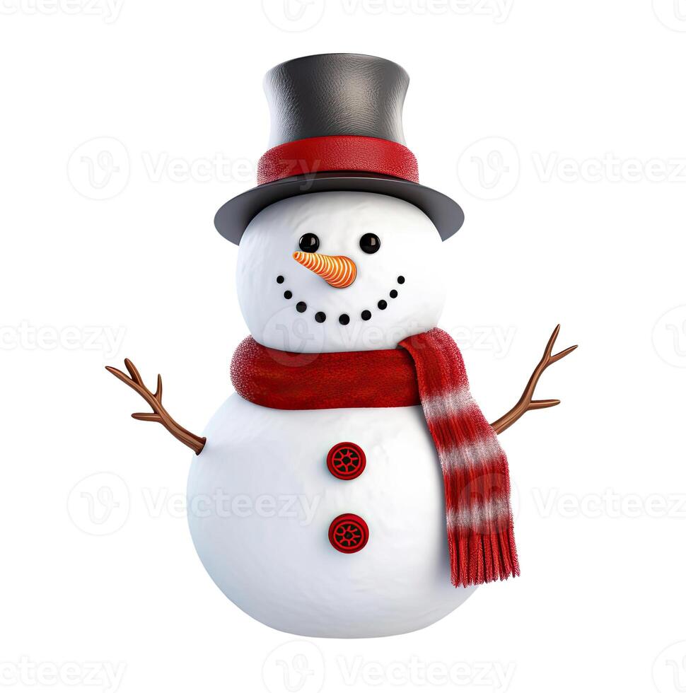 Snowman, Isolated on White photo