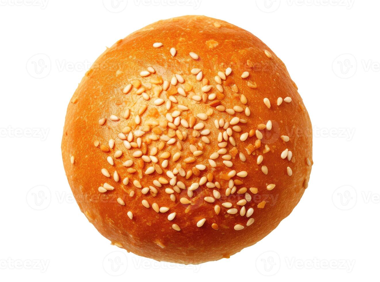 Bun with Sesame, Isolated on White photo