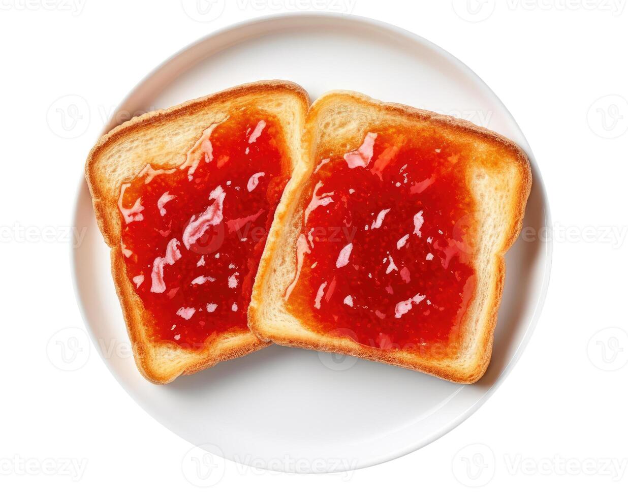 Toasts with Jam, Isolated on White photo