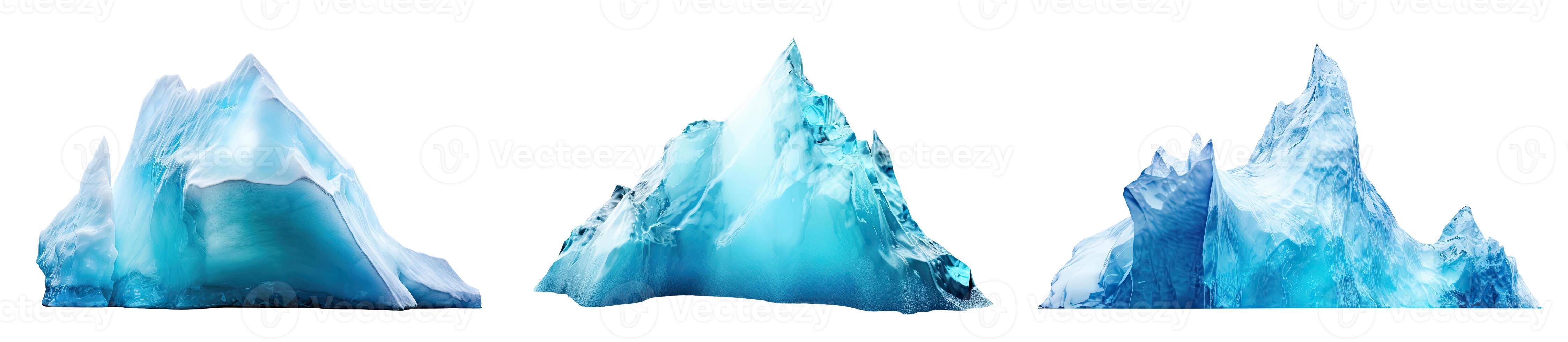 Three Icebergs, Isolated on White photo