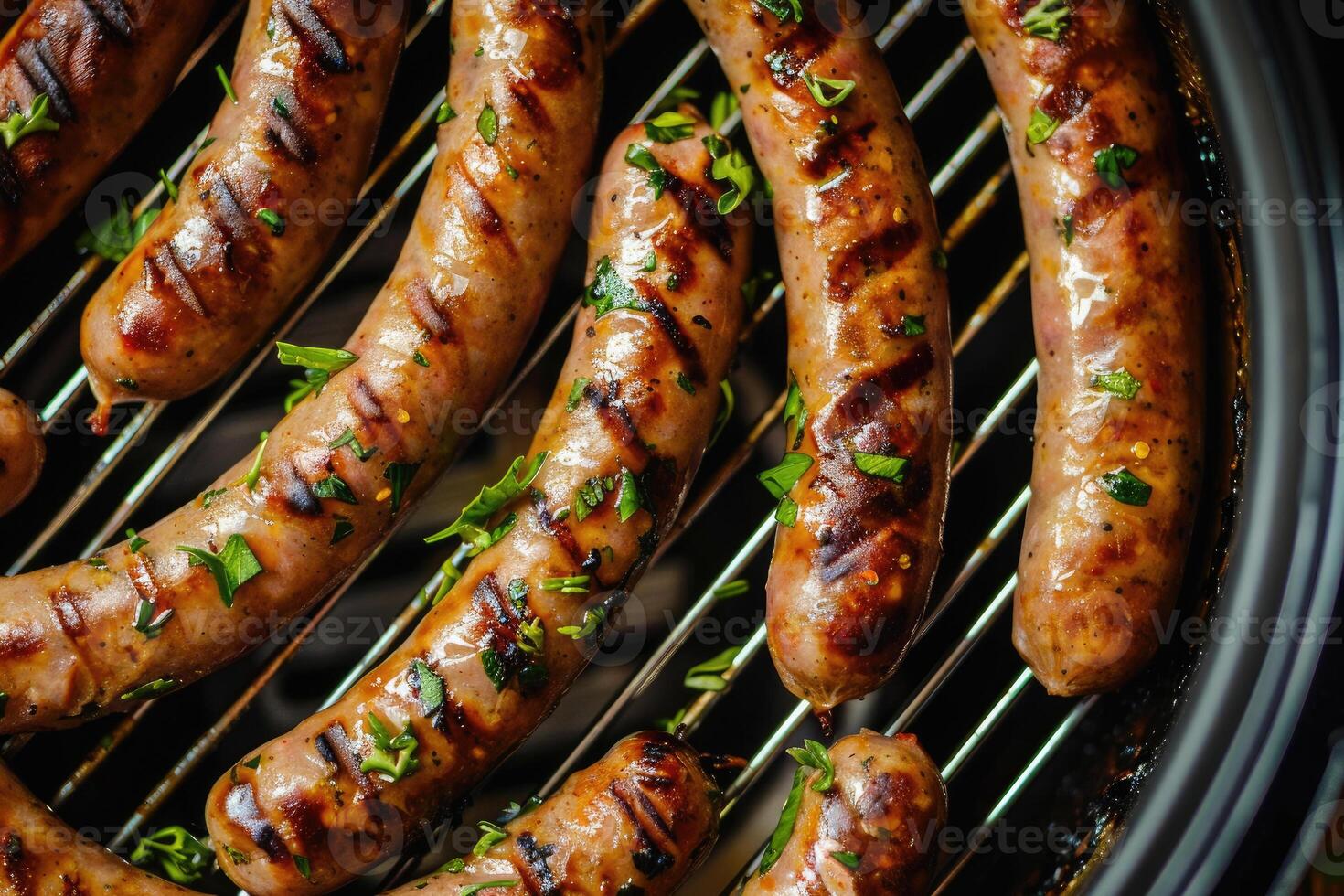 Grilled Sausages Closeup photo