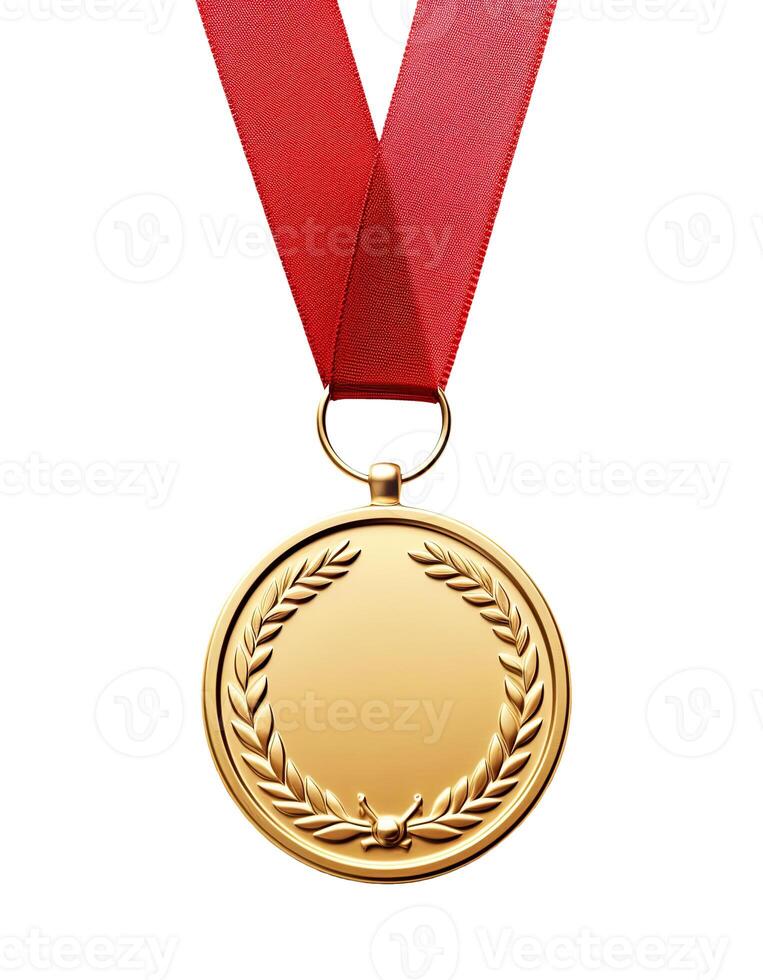 Golden Medal, Isolated on White photo