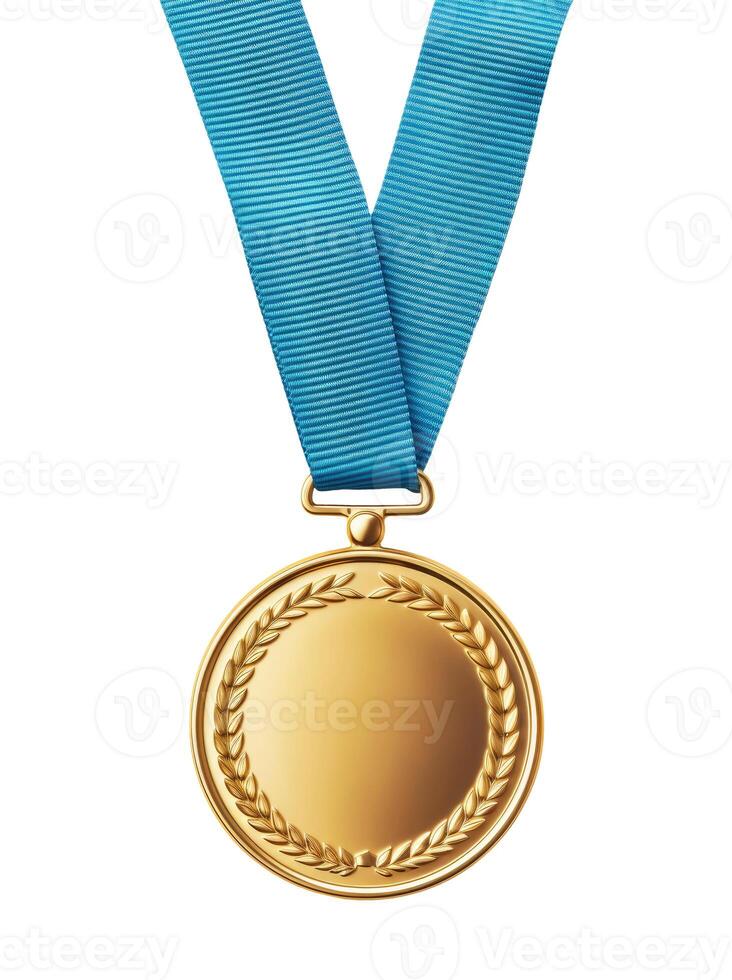 Golden Medal, Isolated on White photo