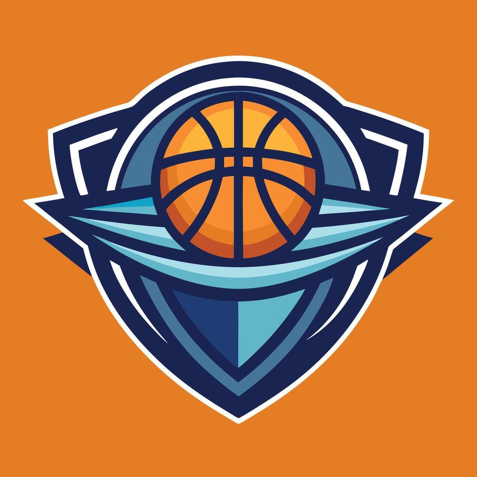 basketball team logo design illustration on solid background vector