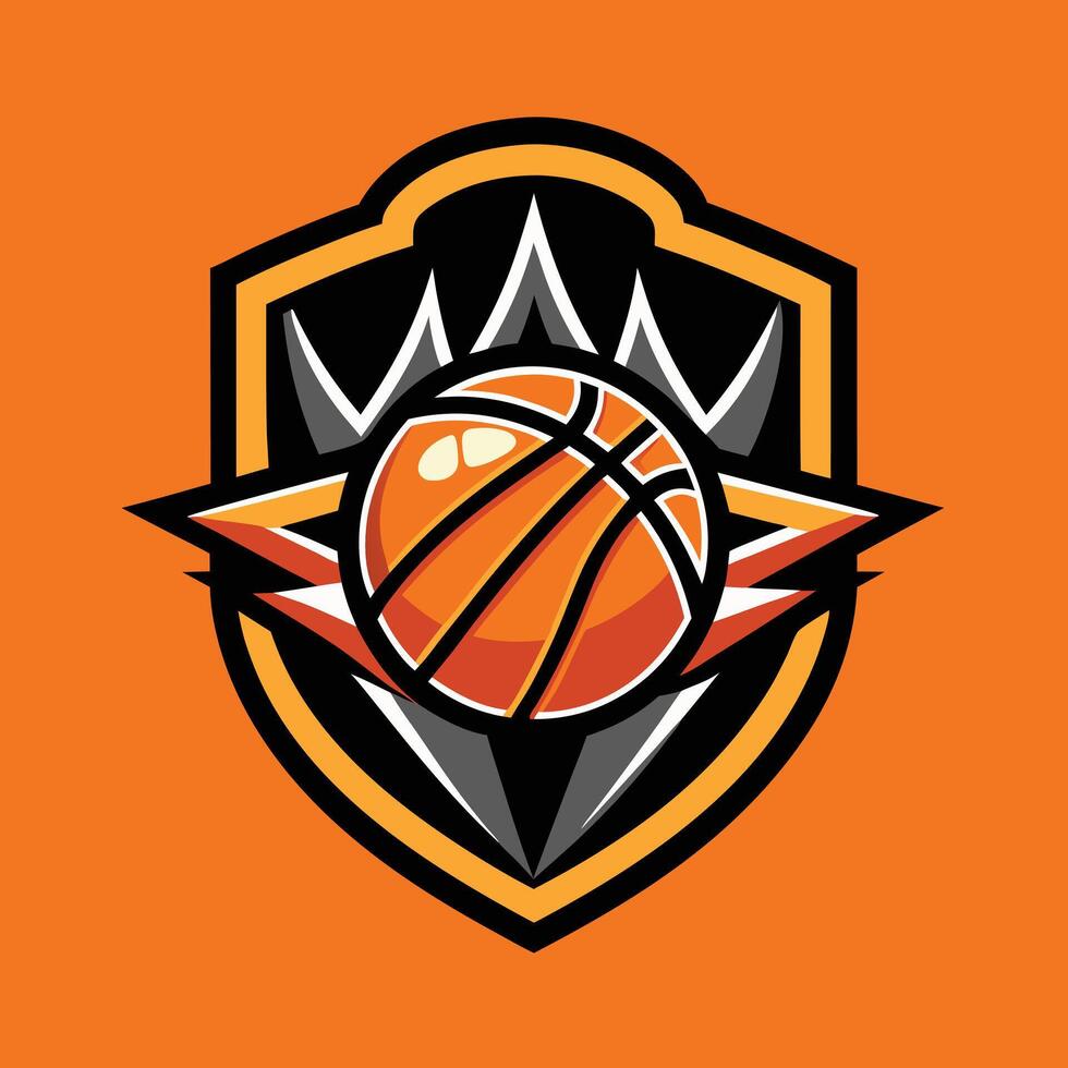 basketball team logo design illustration on solid background vector