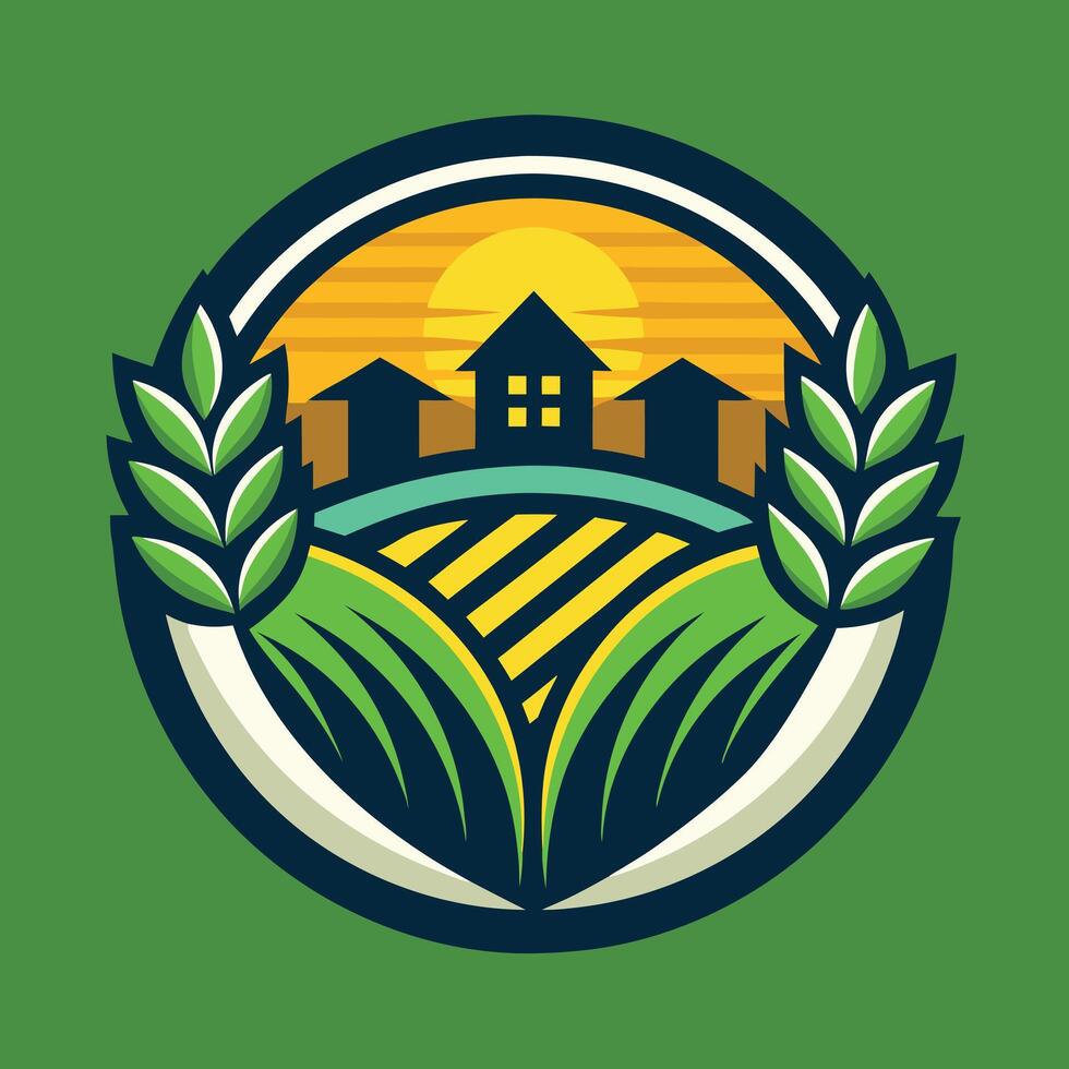 Farming Logo Illustration on solid background vector