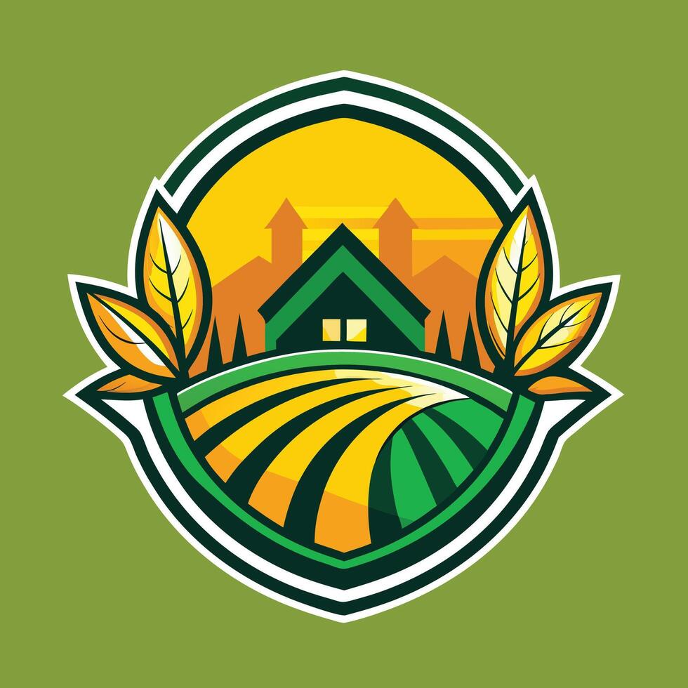 Farming Logo Illustration on solid background vector