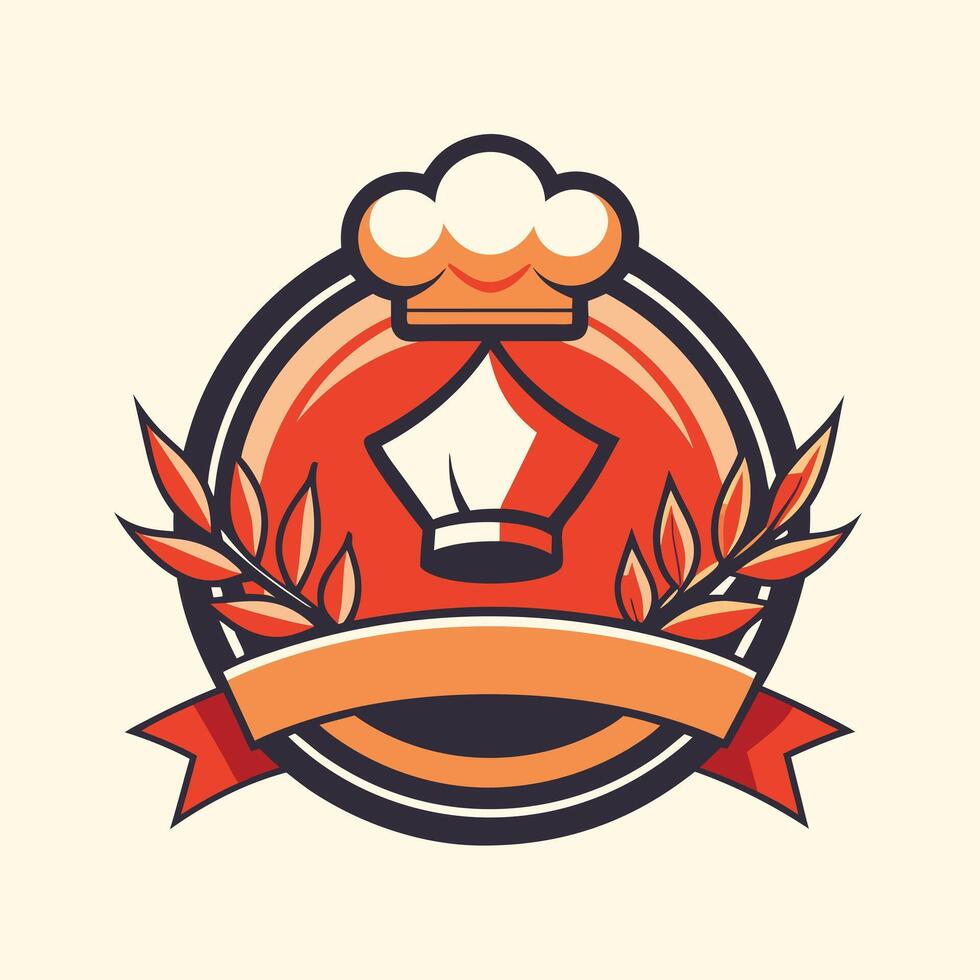 illustration of a cooking logo in solid background vector