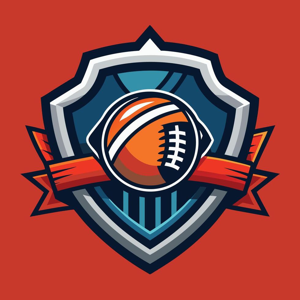 football team logo design illustration on solid background vector