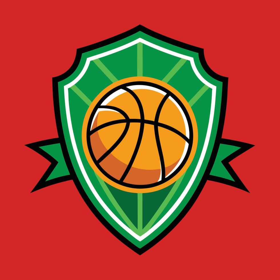 basketball team logo design illustration on solid background vector